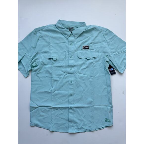 Pelagic Keys SS Fishing Shirt Large Turquoise - Picture 1 of 4